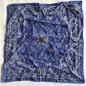 Vintage Zan Headgear USA Blue Color Cotton Biker Bandana 20x20